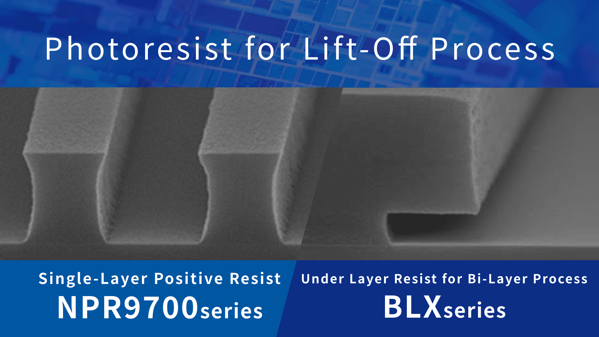 NPR9730T (Single-Layer Positive Resist) · BLX-210 (Under Layer for Bi-Layer Process)